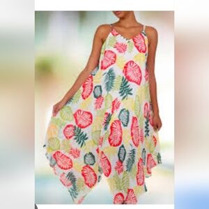India Boutique Handkerchief Tropical Dress, One Size, RN#113002